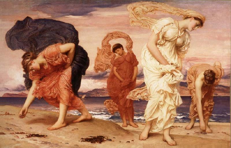 Frederick Leighton Greek Girls Picking up Pebbles by the Sea Germany oil painting art